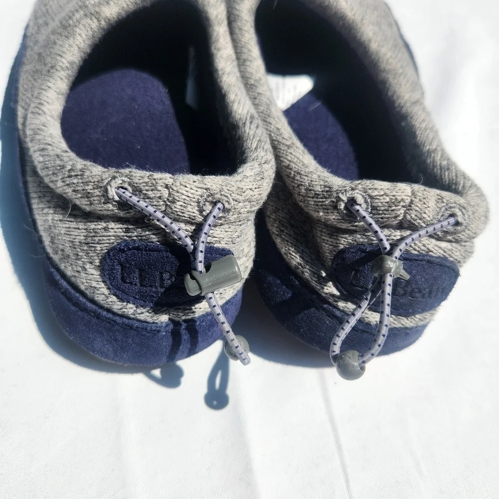 LL Bean kids size 5 - 6 black dog slippers